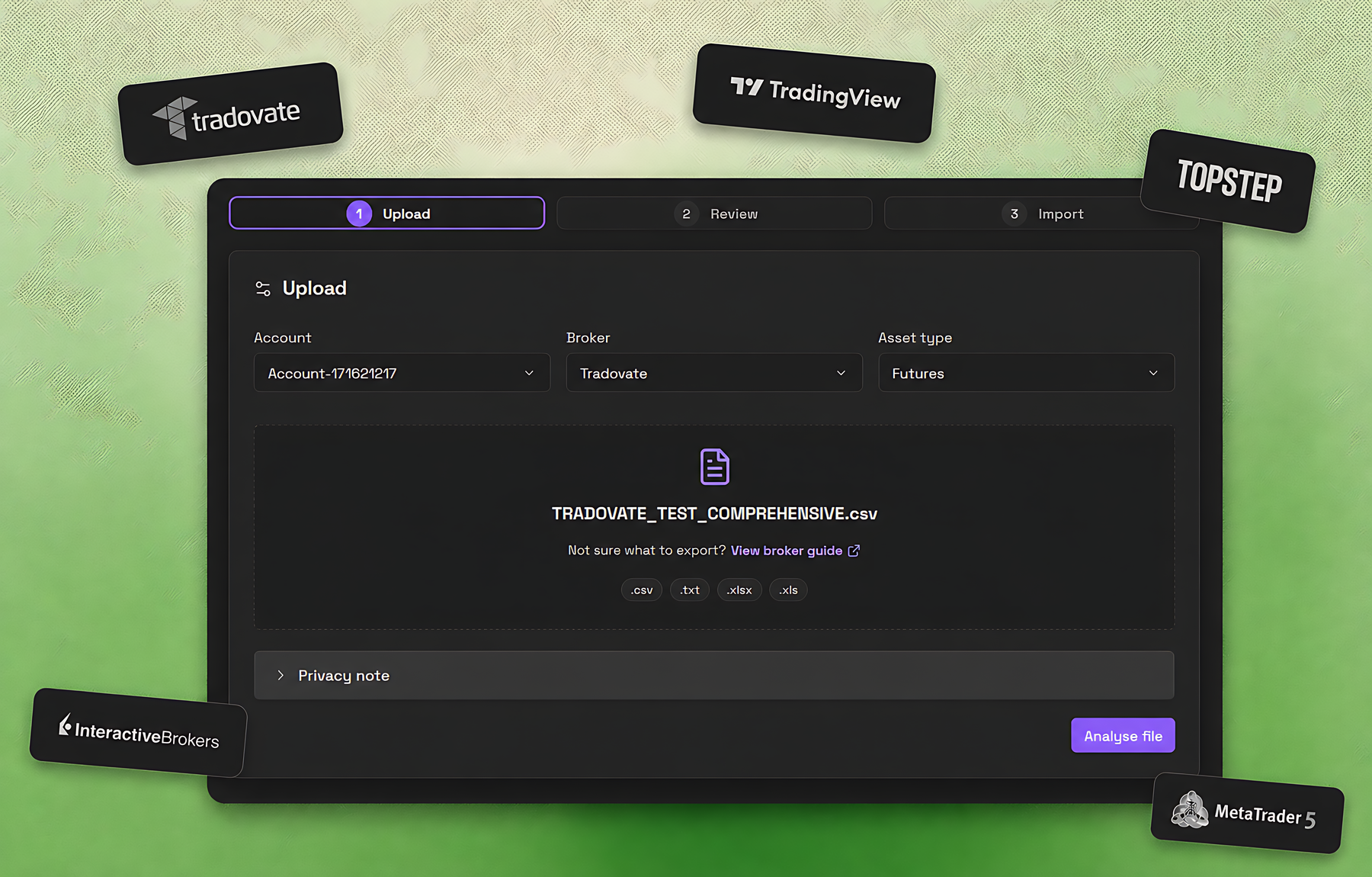 Trade Import feature demonstration